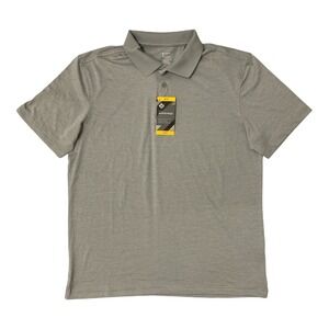 NWT Men's Grey Silver Heather Jacquard MEMBERS MARK Active Luxe Polo Size Medium